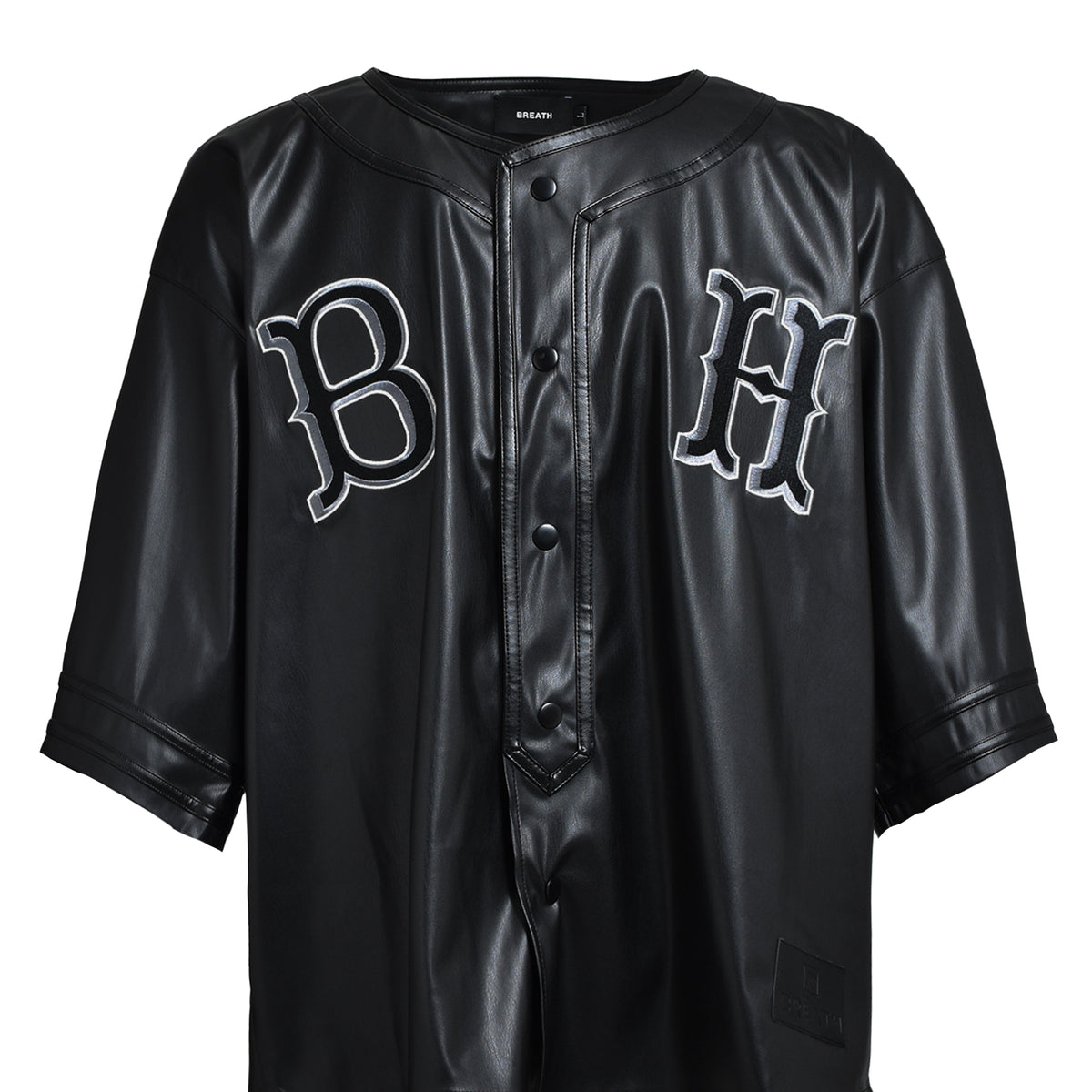 BREATH ブレス 25 SUMMER FAUX LEATHER BH BASEBALL SHIRT / BLK