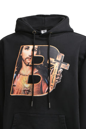 JESUS LOGO PULLOVER HOODIE / BLK