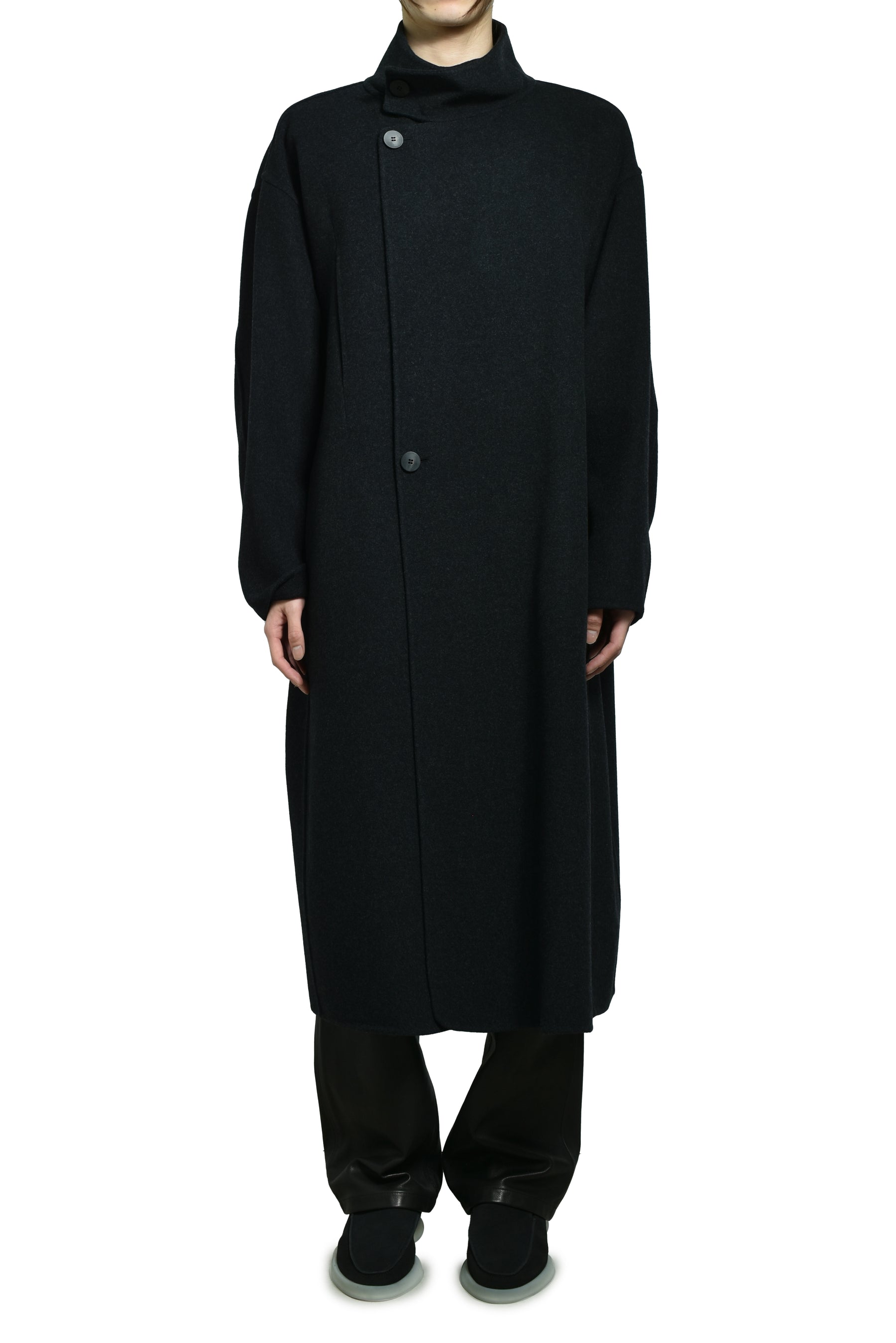 HIGHNECK COAT / CHARCOAL 