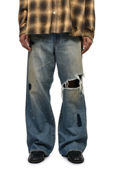 REPAIRED WIDE BOOTCUT JEANS / IND