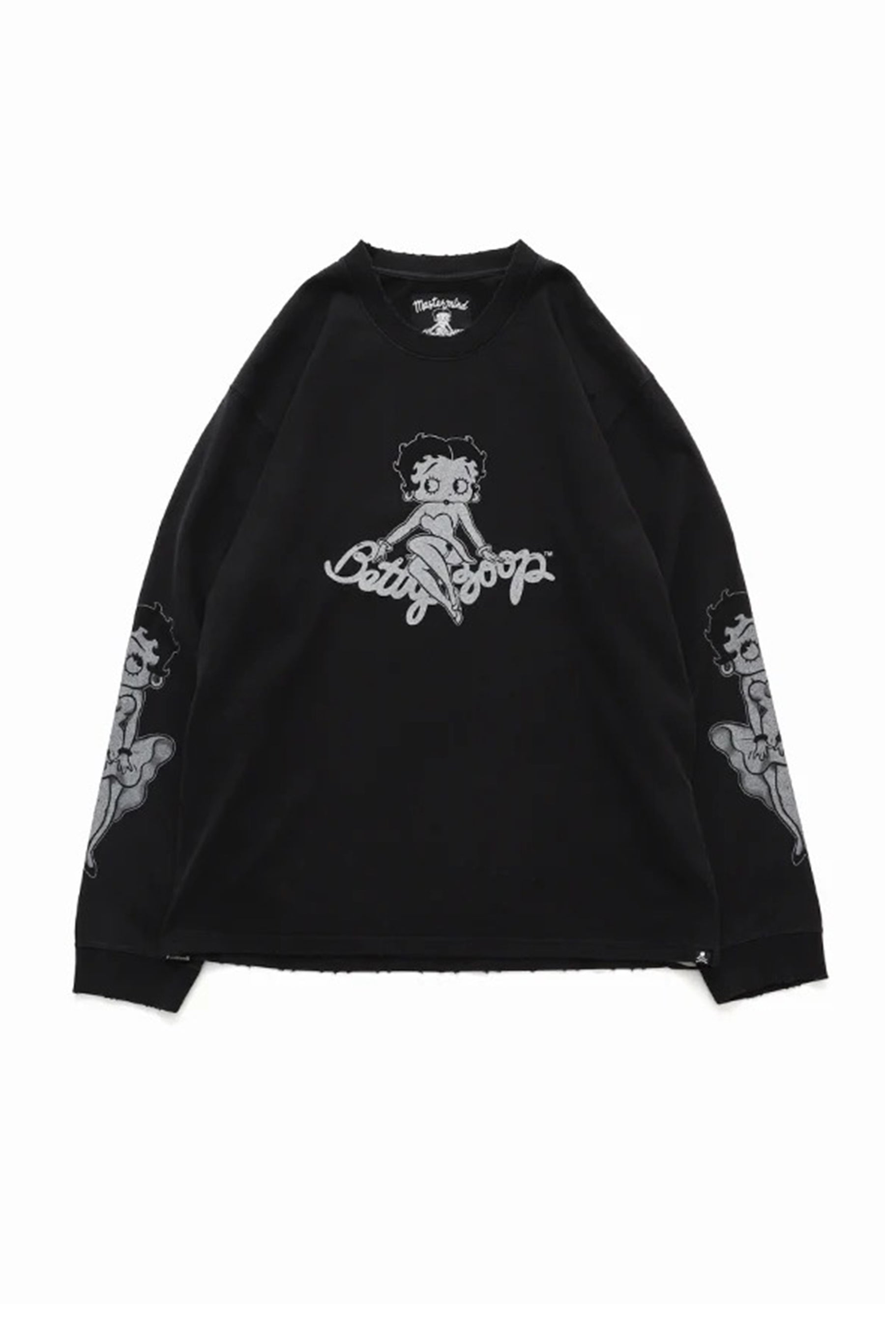 L/S TEE ( DAMEGED ) BOXY FIT / MONOCHROME