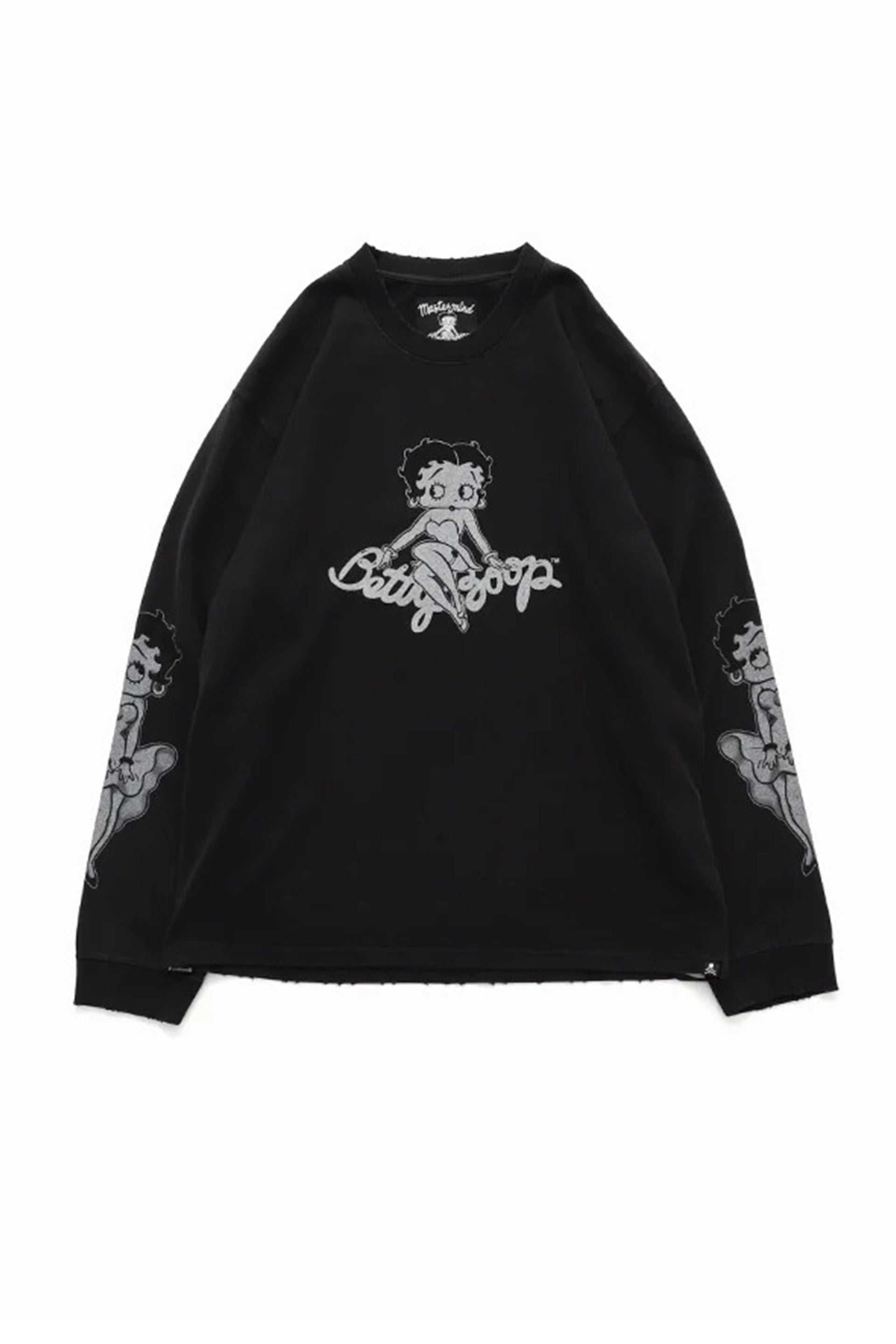 L/S TEE ( DAMEGED ) BOXY FIT / MONOCHROME