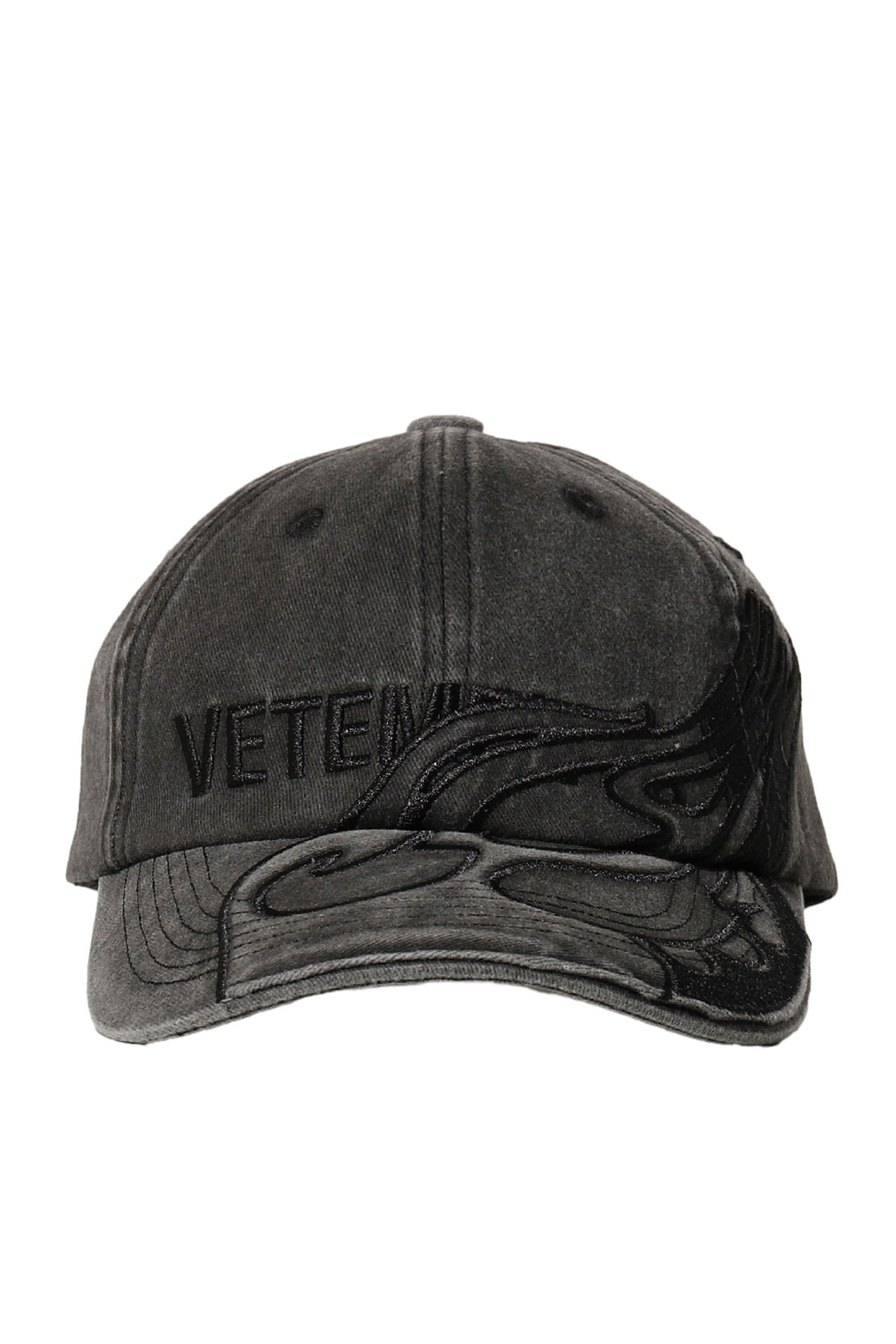 VETEMENTS ヴェトモン SS24 FLAME LOGO CAP / WASHED BLK - NUBIAN