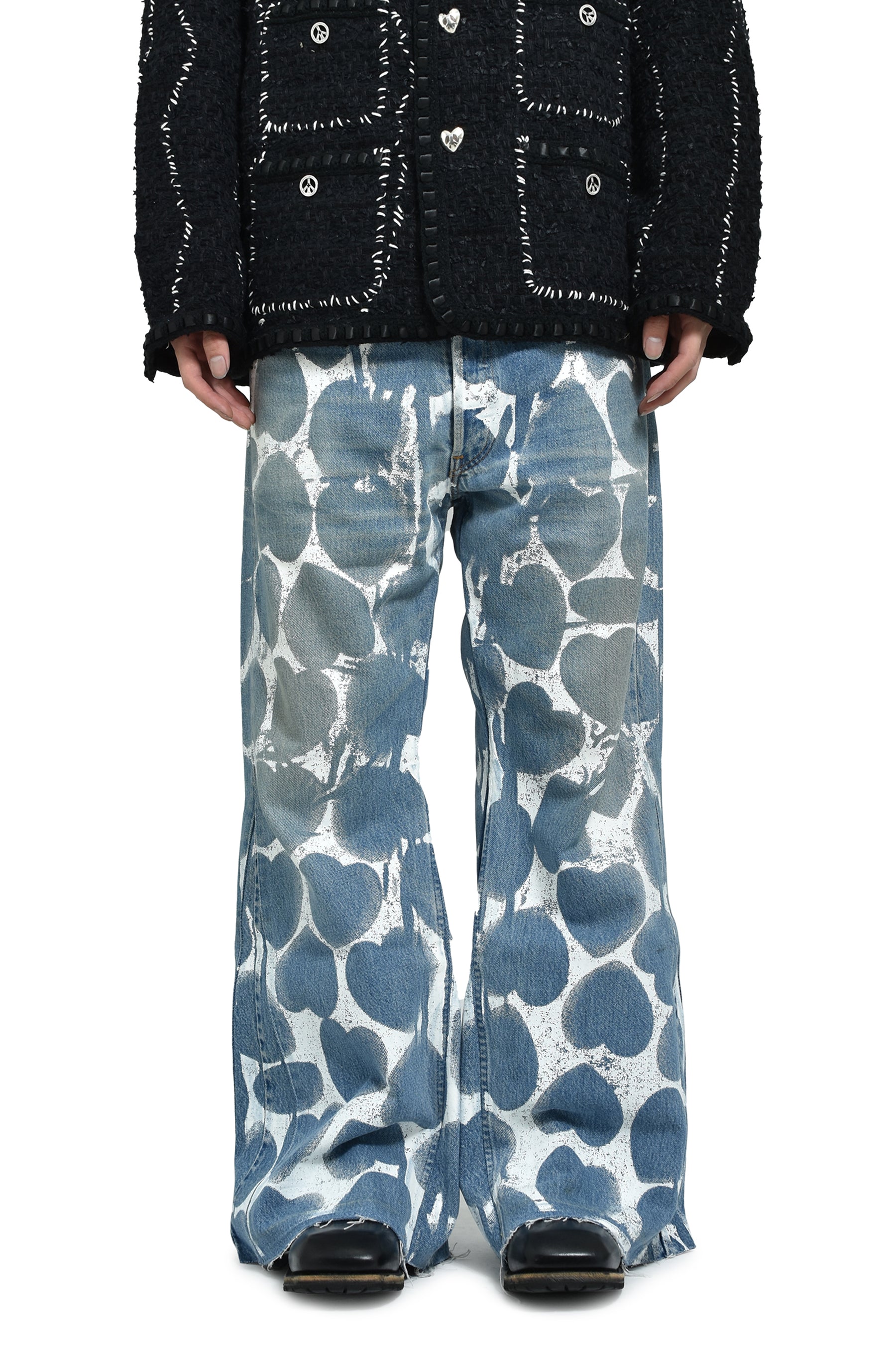 HEART PRINTED DENIM / BLU