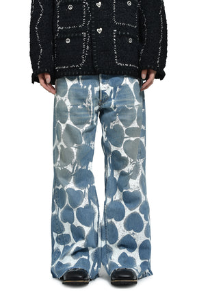 HEART PRINTED DENIM / BLU