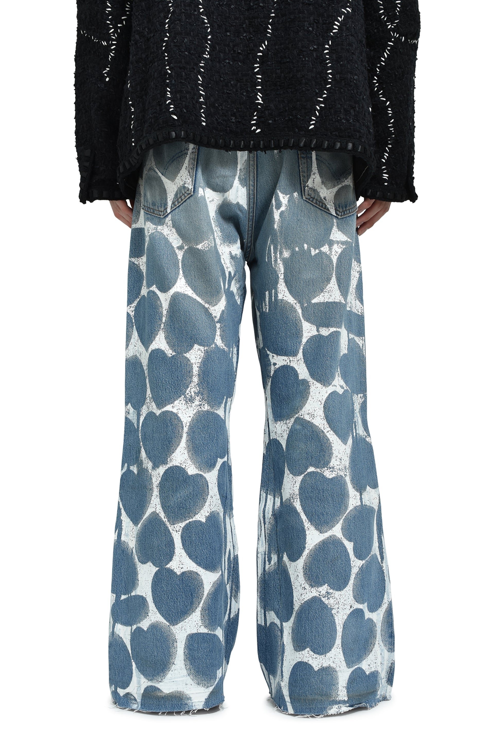 HEART PRINTED DENIM / BLU