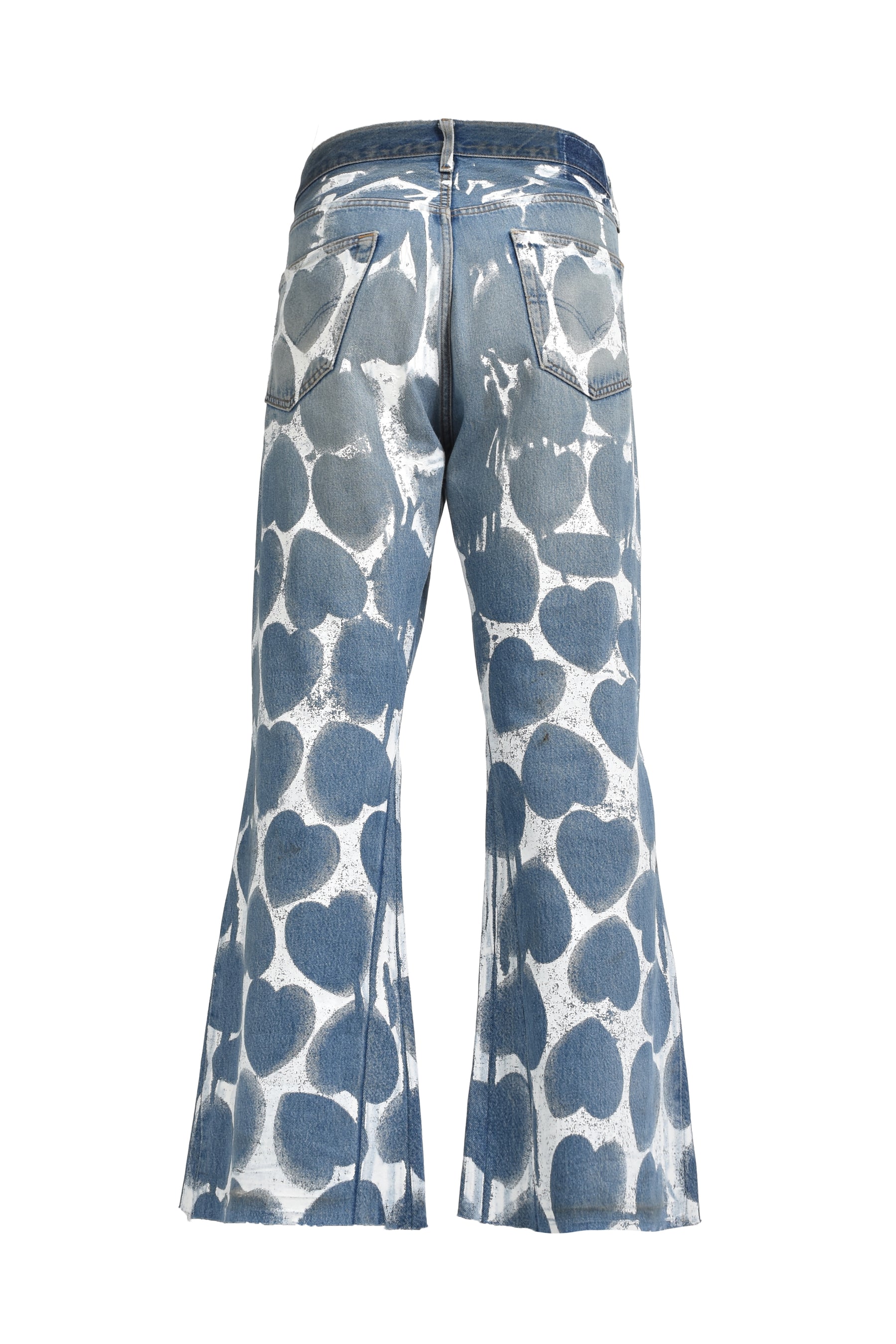 HEART PRINTED DENIM BLU