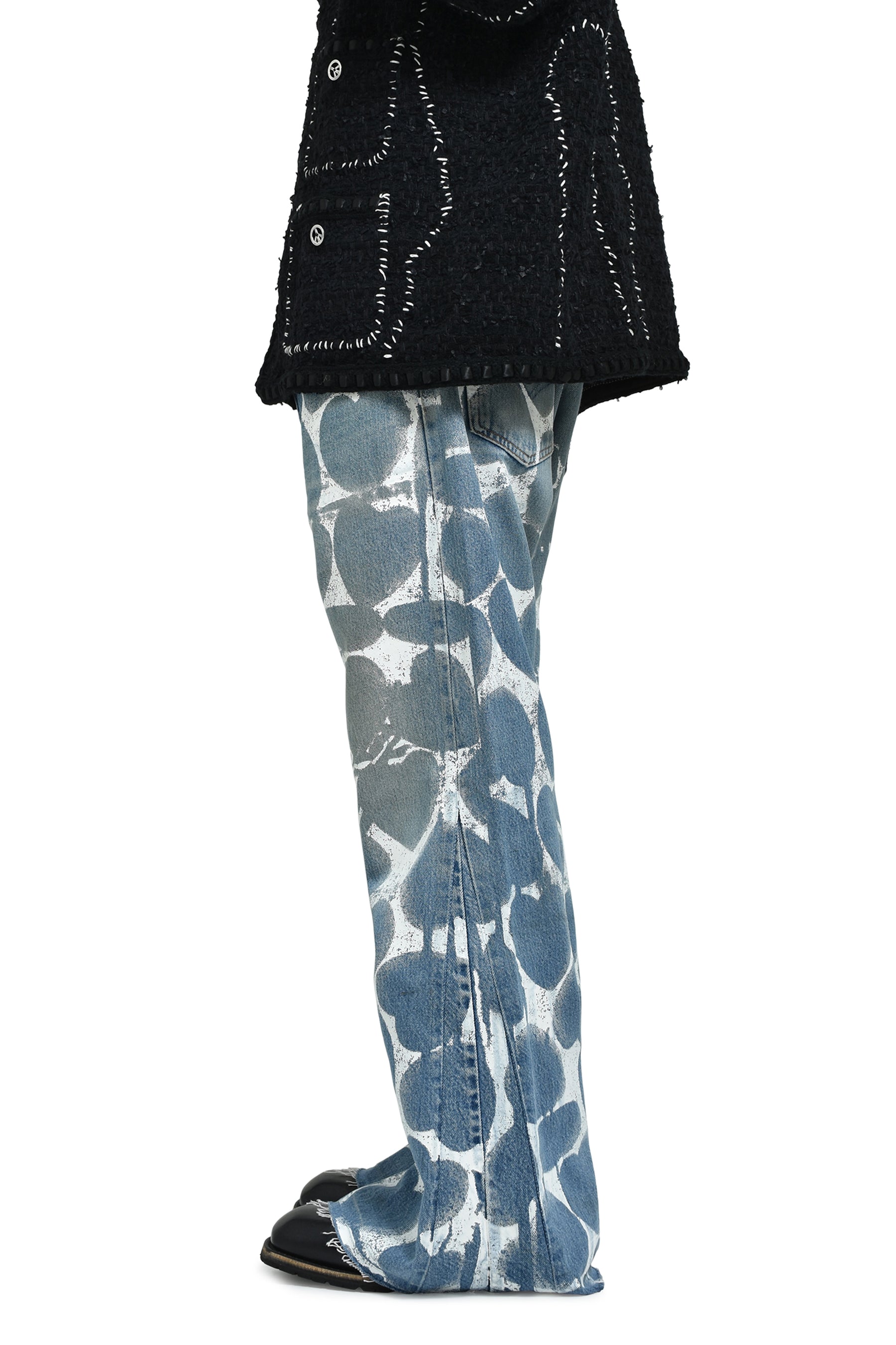 HEART PRINTED DENIM / BLU