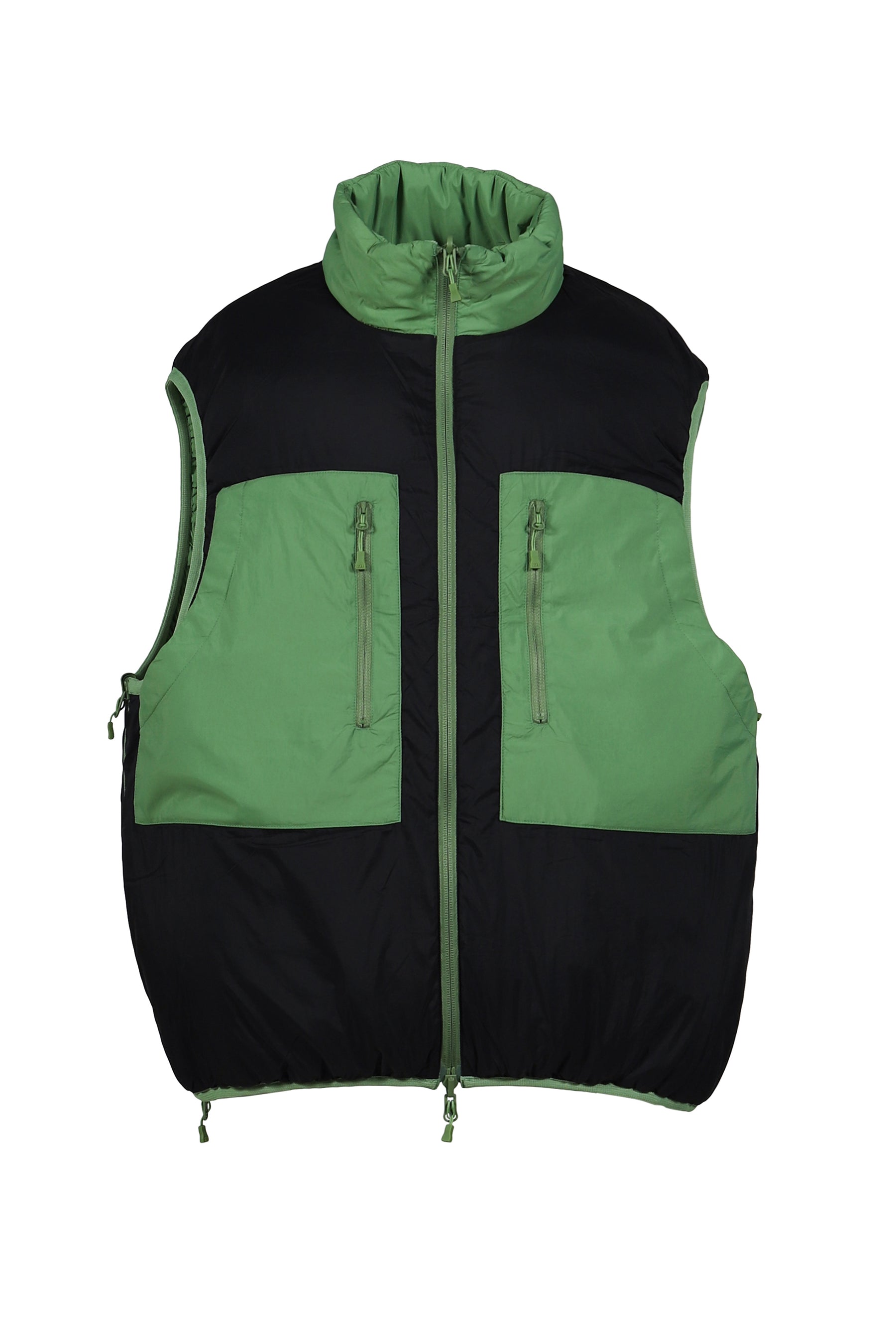 TECH REVERSIBLE CLIMBERS PUFF VEST / GRN BLK