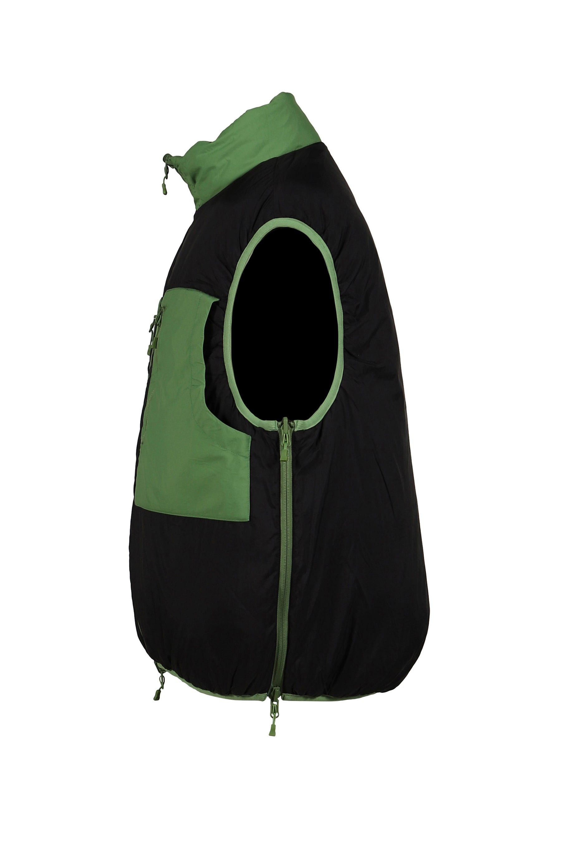 TECH REVERSIBLE CLIMBERS PUFF VEST / GRN BLK