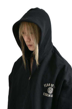 HEAVY FLEECE FULLZIP HOODIE / BLK