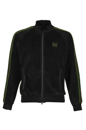 Needles FW25 Rib Collar Track Jacket - C/PE Velour / Black