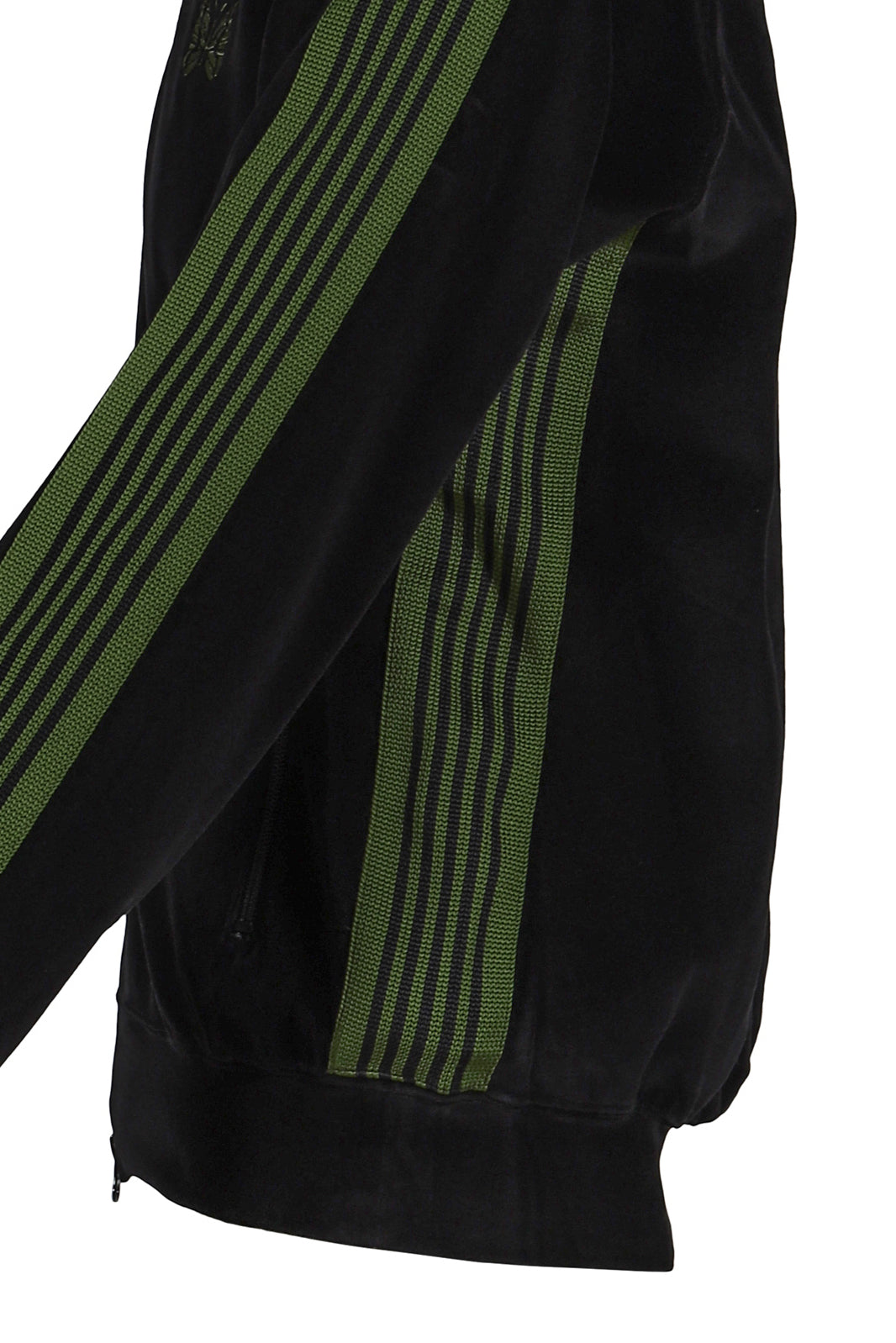 RIB COLLAR TRACK JACKET - C/PE VELOUR / BLK 