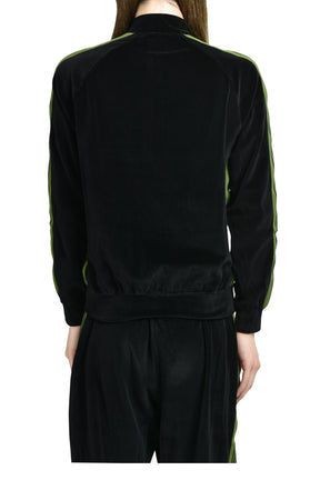 RIB COLLAR TRACK JACKET - C/PE VELOUR / BLK 
