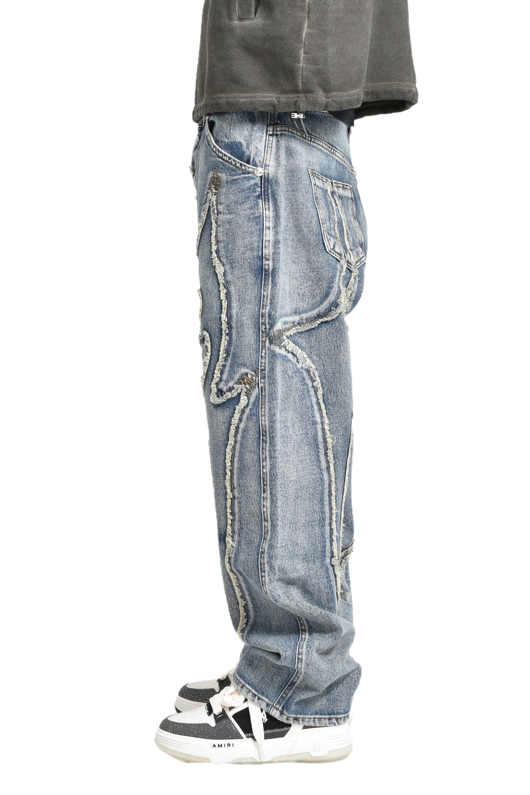 TRIBAL DENIM PANTS / BLU