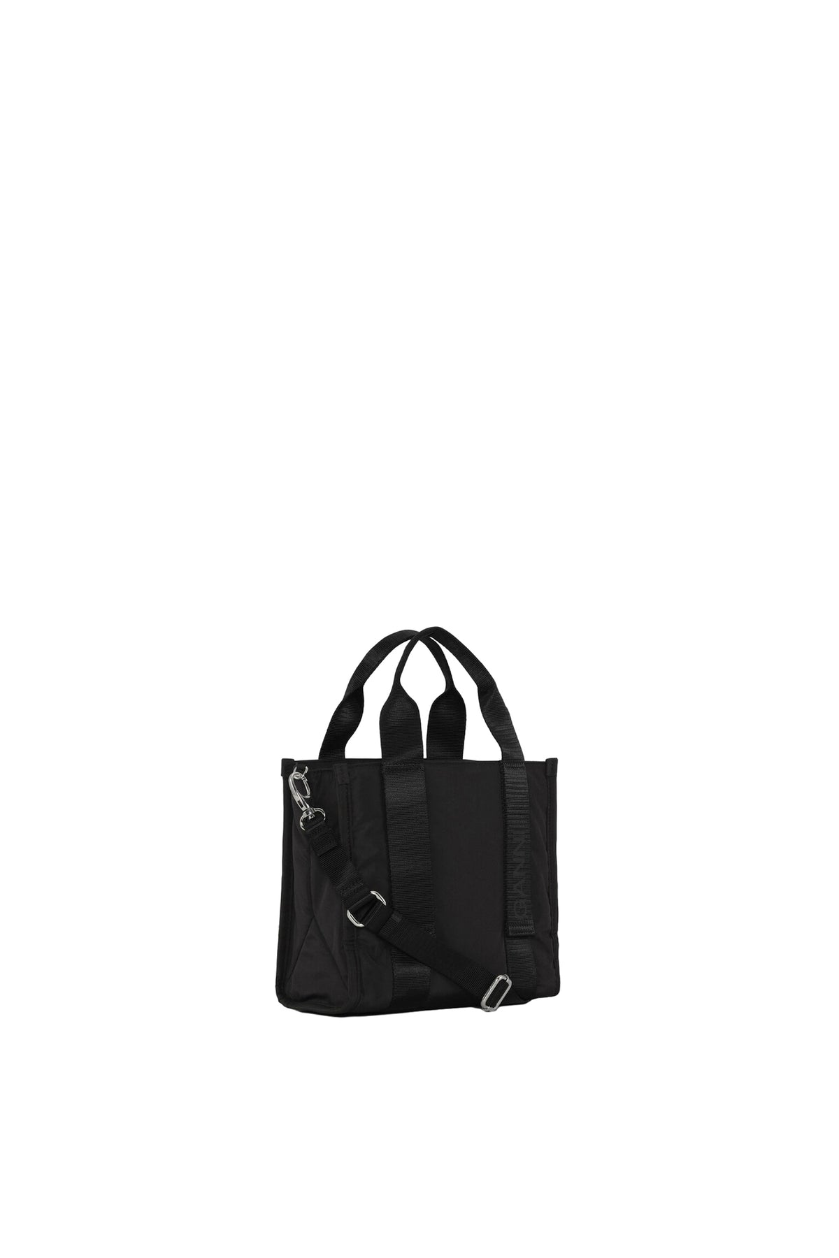 GANNI RECYCLED SMALL TOTE / BLK