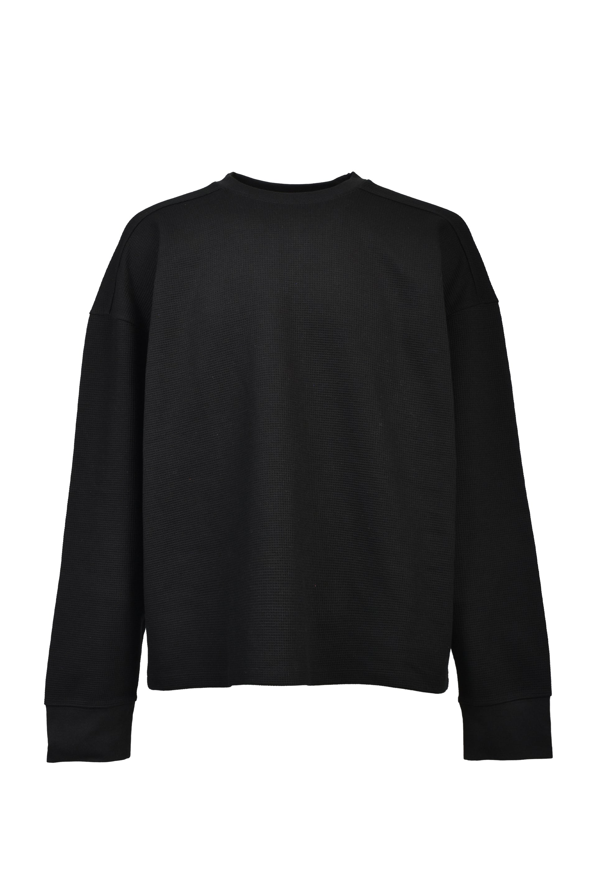 NEW RICH WAFFLE LS TEE TYPE-2 / BLK