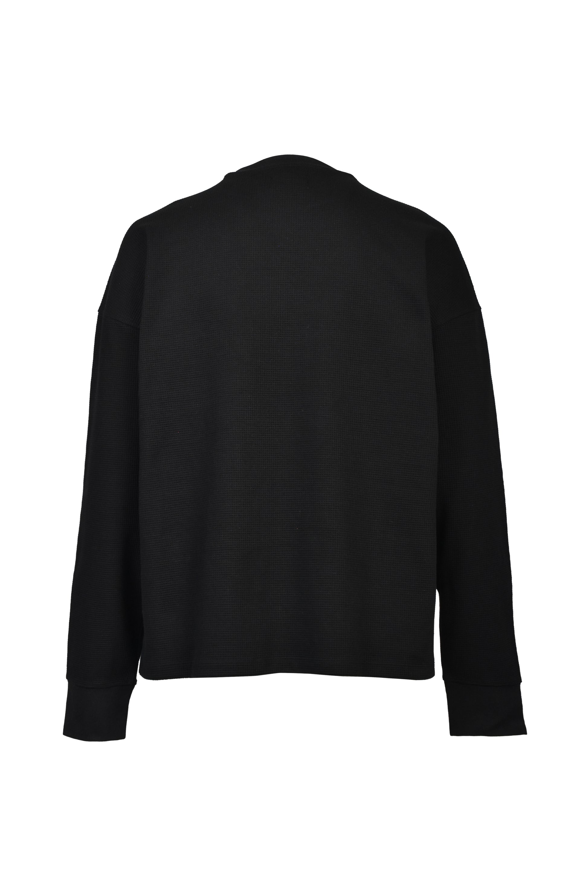 NEW RICH WAFFLE LS TEE TYPE-2 / BLK
