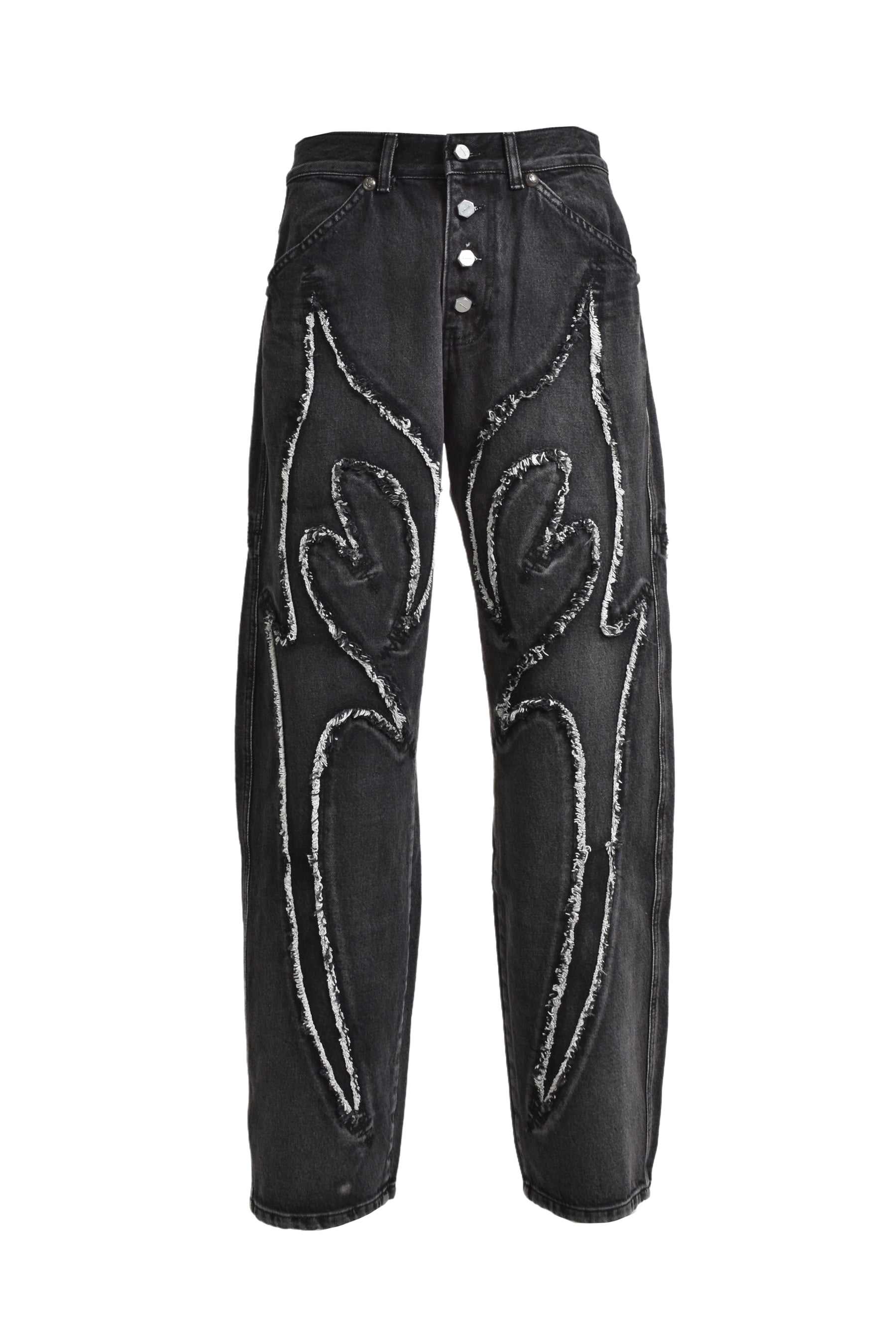 TRIBAL DENIM PANTS / BLK