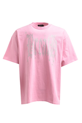 OLD ENGLISH GLITTER LOGO TEE / PNK