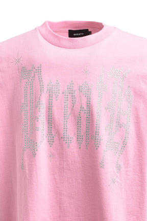 OLD ENGLISH GLITTER LOGO TEE / PNK