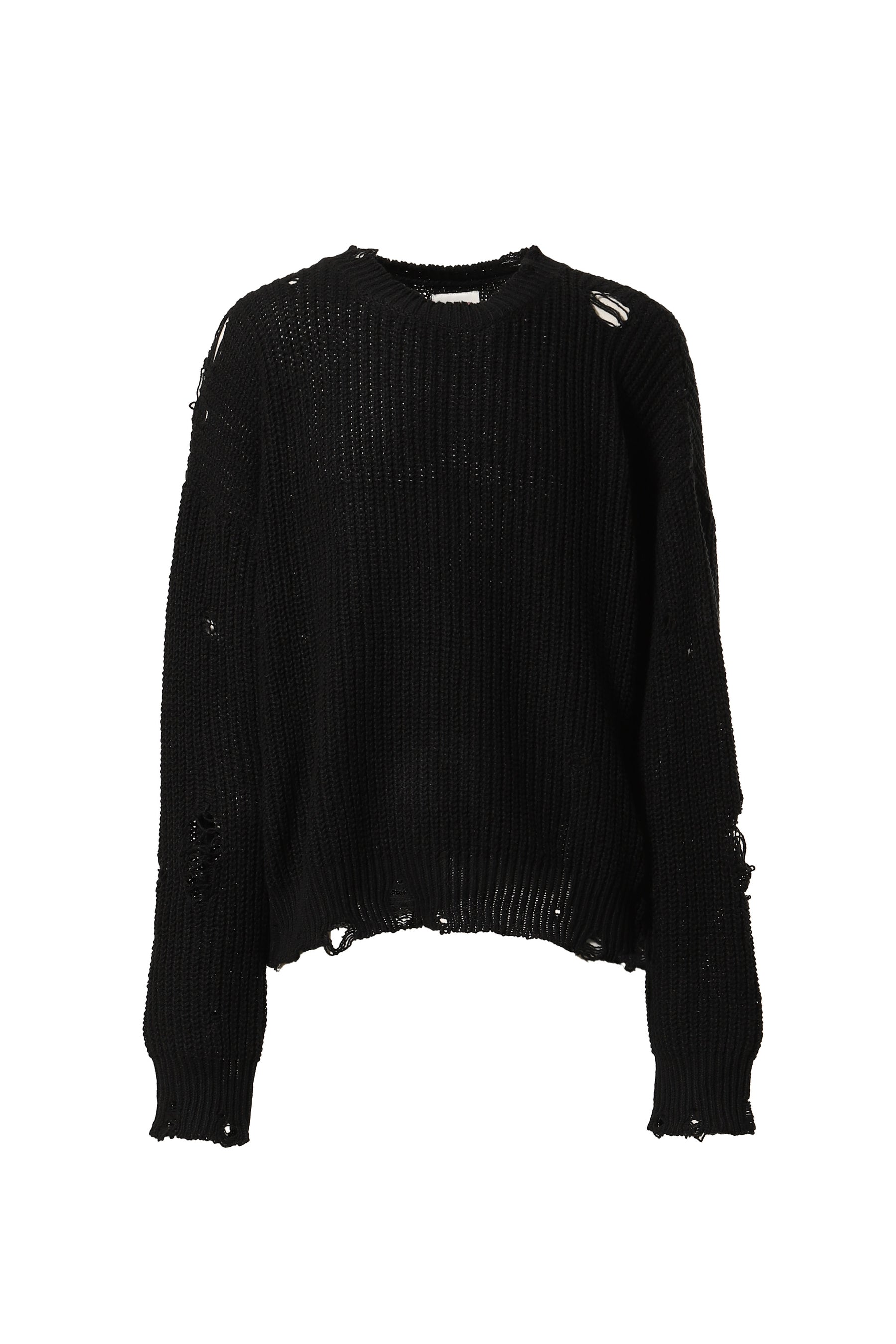袖丈62cmKAMIYA | Distressed Pullover Sweater 黒