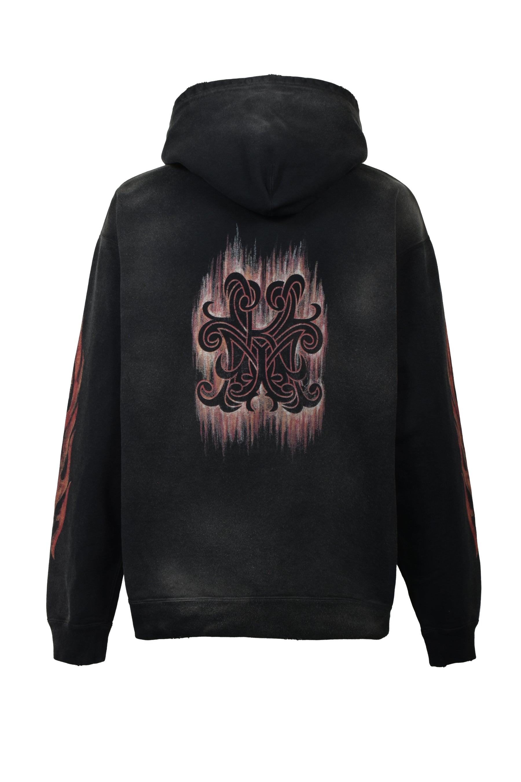 “CRAYON FLAME KMY” ZIP HOODIE / BLK
