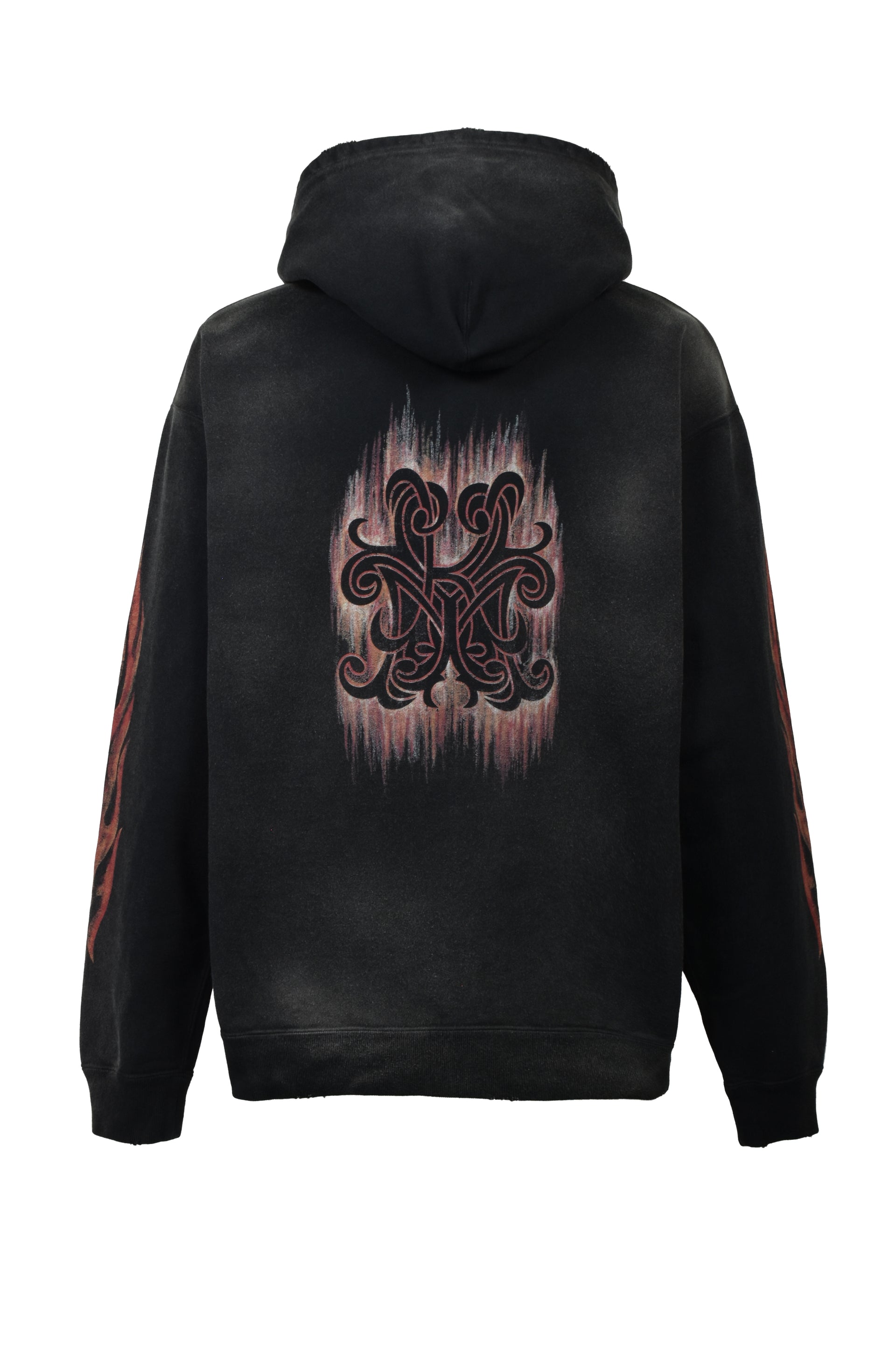 “CRAYON FLAME KMY” ZIP HOODIE / BLK