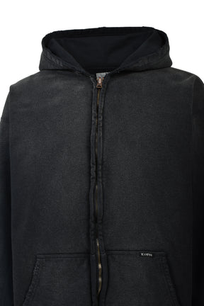 “CRAYON FLAME KMY” ZIP HOODIE / BLK