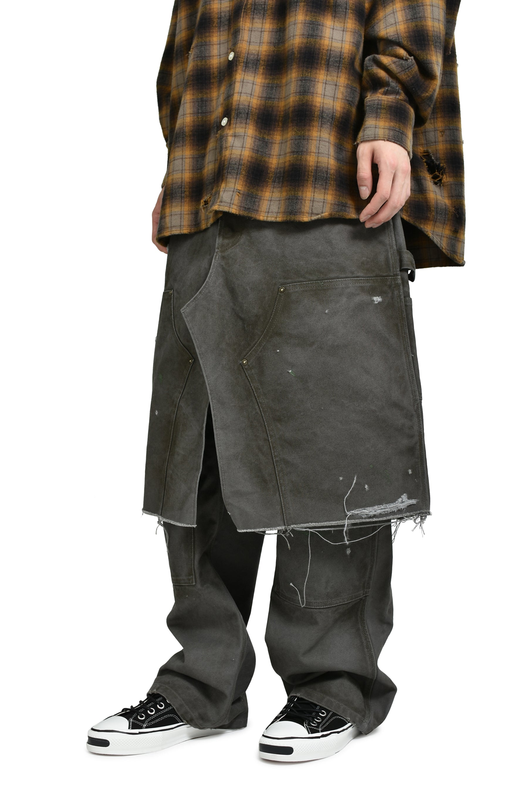 BORO DUCK RAP SKIRT / GRAY