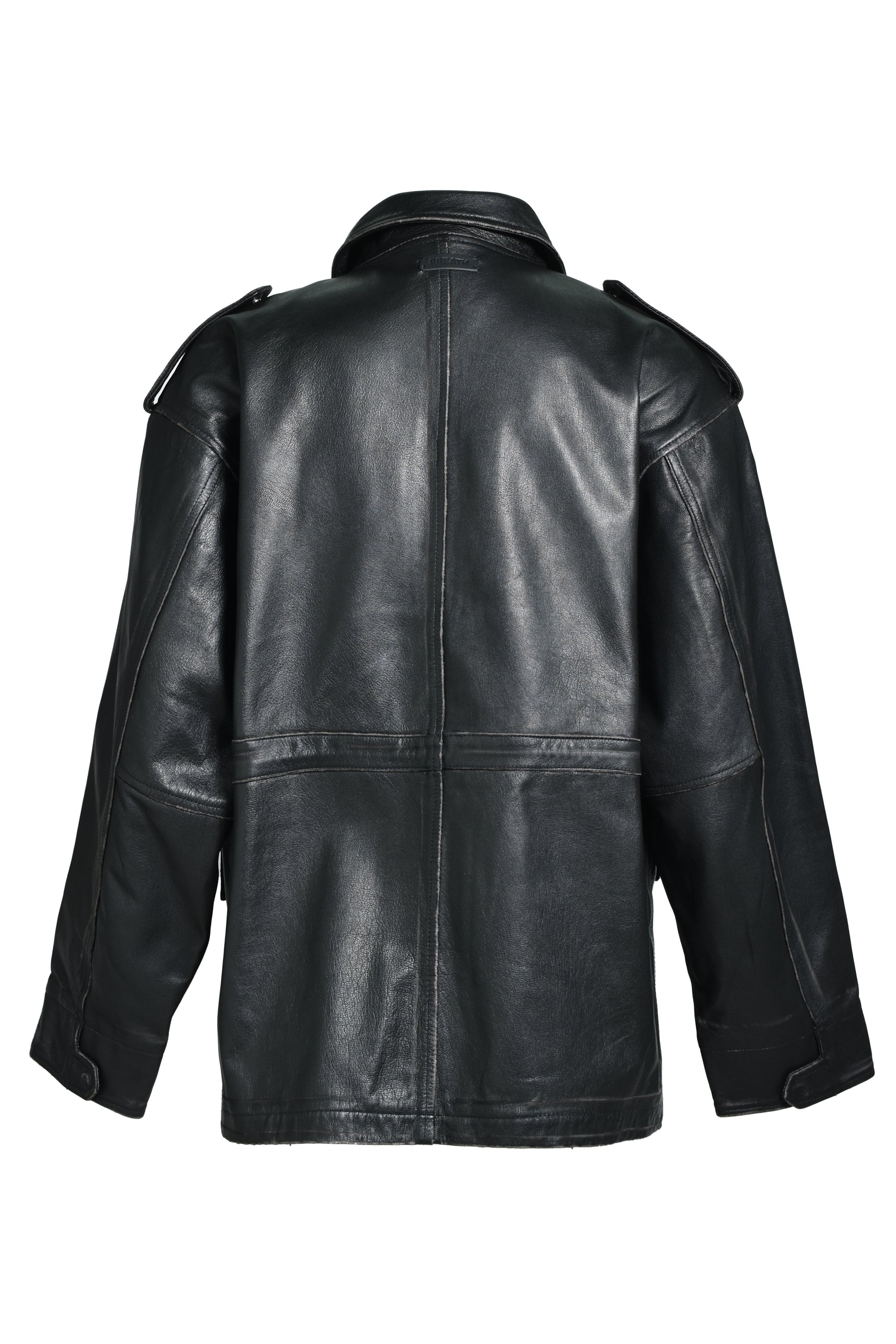 WASH LEATHER M-65 JACKET / BLK