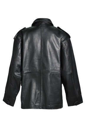 WASH LEATHER M-65 JACKET / BLK 