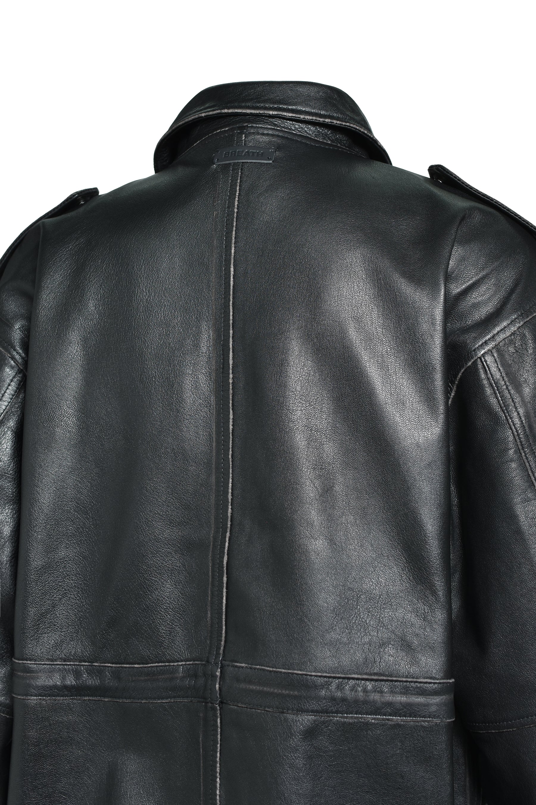 WASH LEATHER M-65 JACKET / BLK 