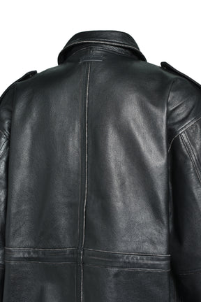 WASH LEATHER M-65 JACKET / BLK 