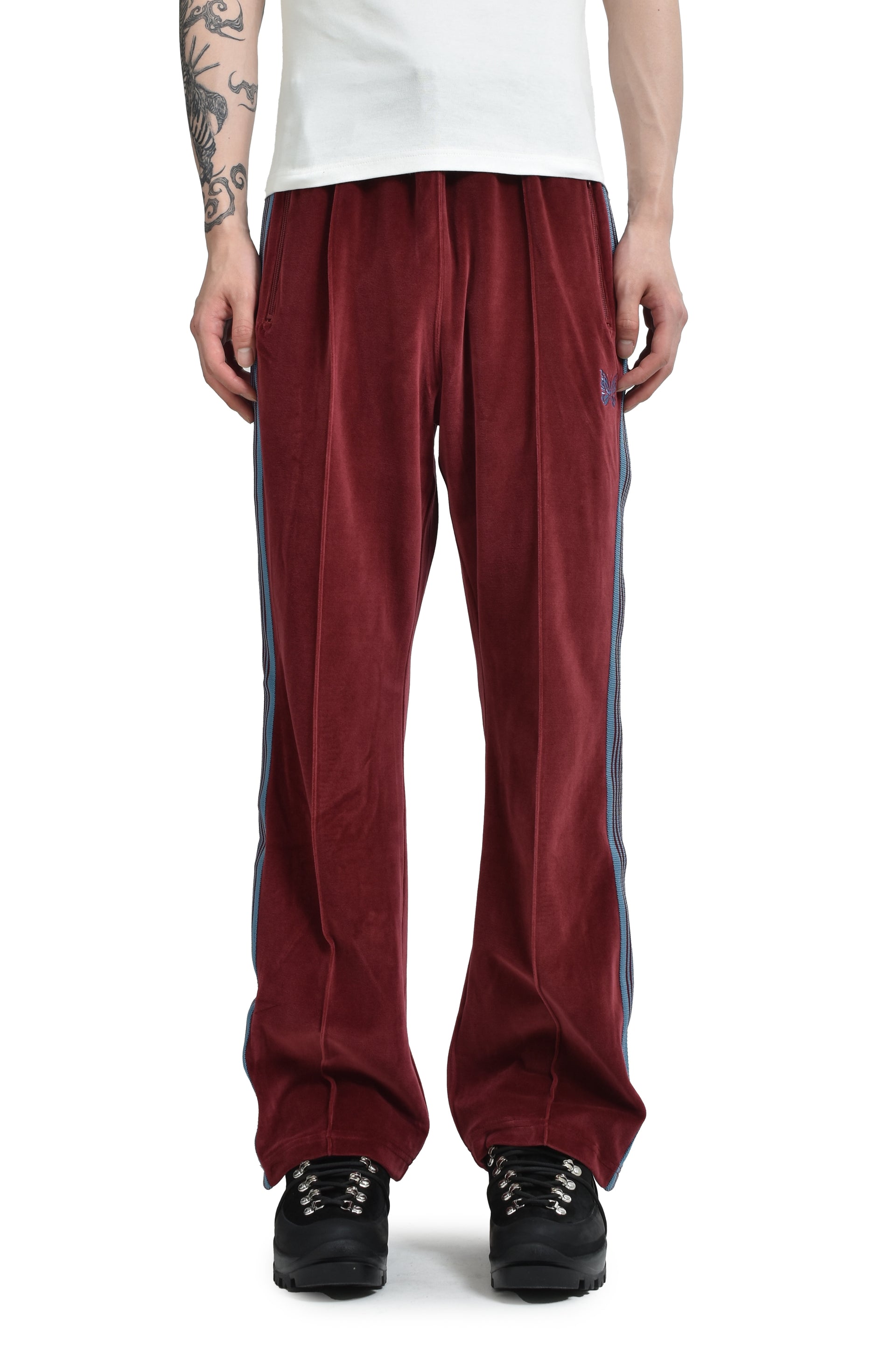 BOOT-CUT TRACK PANT - C/PE VELOUR / BUR