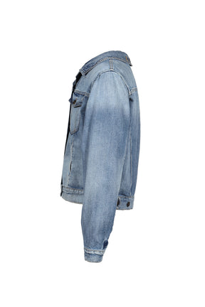 FOLDABLE COLLAR DENIM JACKET / BLU DENIM VINTAGE