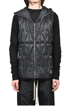 MONCLER + RICK OWENS GEOCAMO ZIPLOCK VEST / BLK
