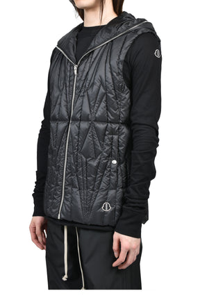 MONCLER + RICK OWENS GEOCAMO ZIPLOCK VEST / BLK