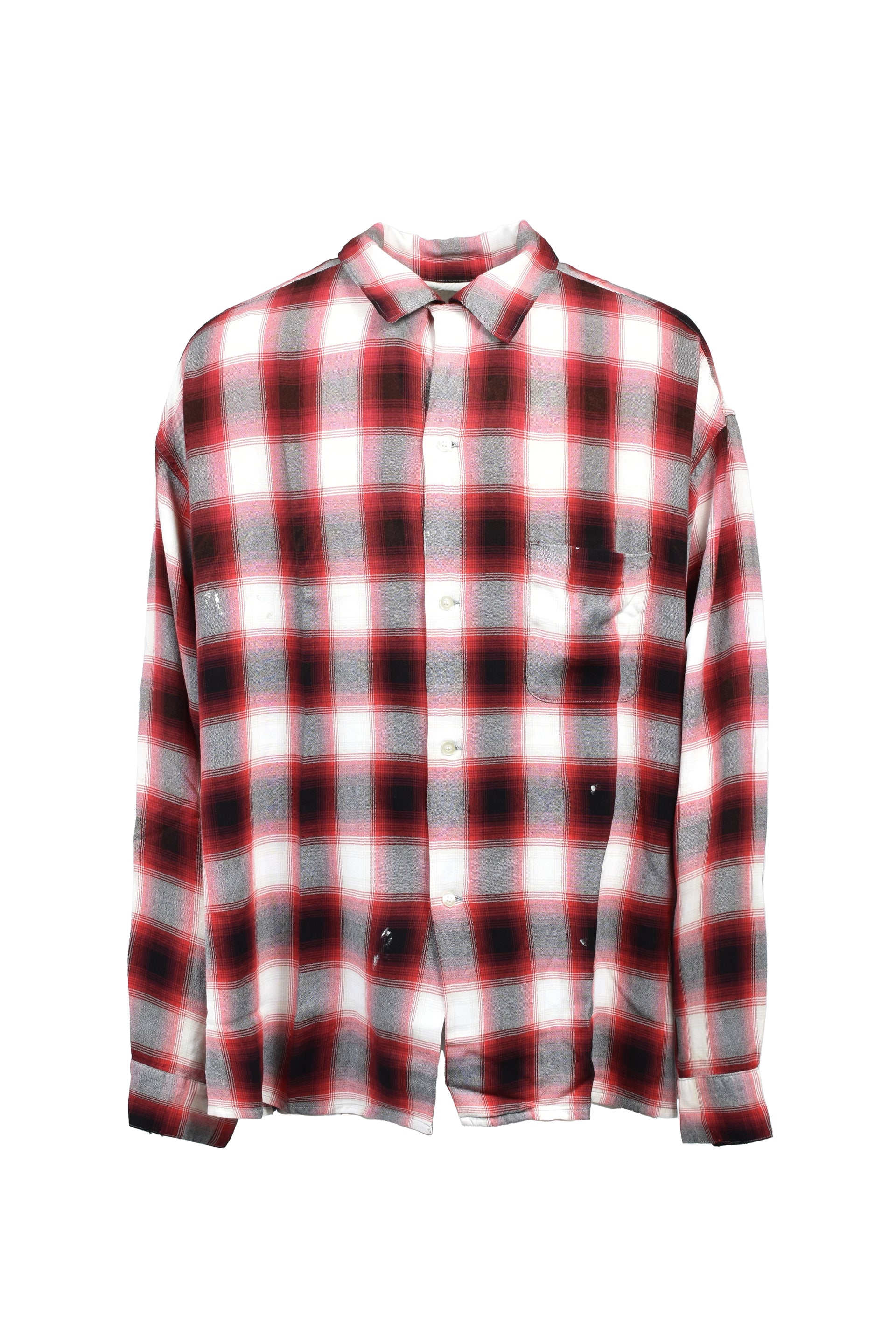 RAYON SHIRT/CHECK / RED