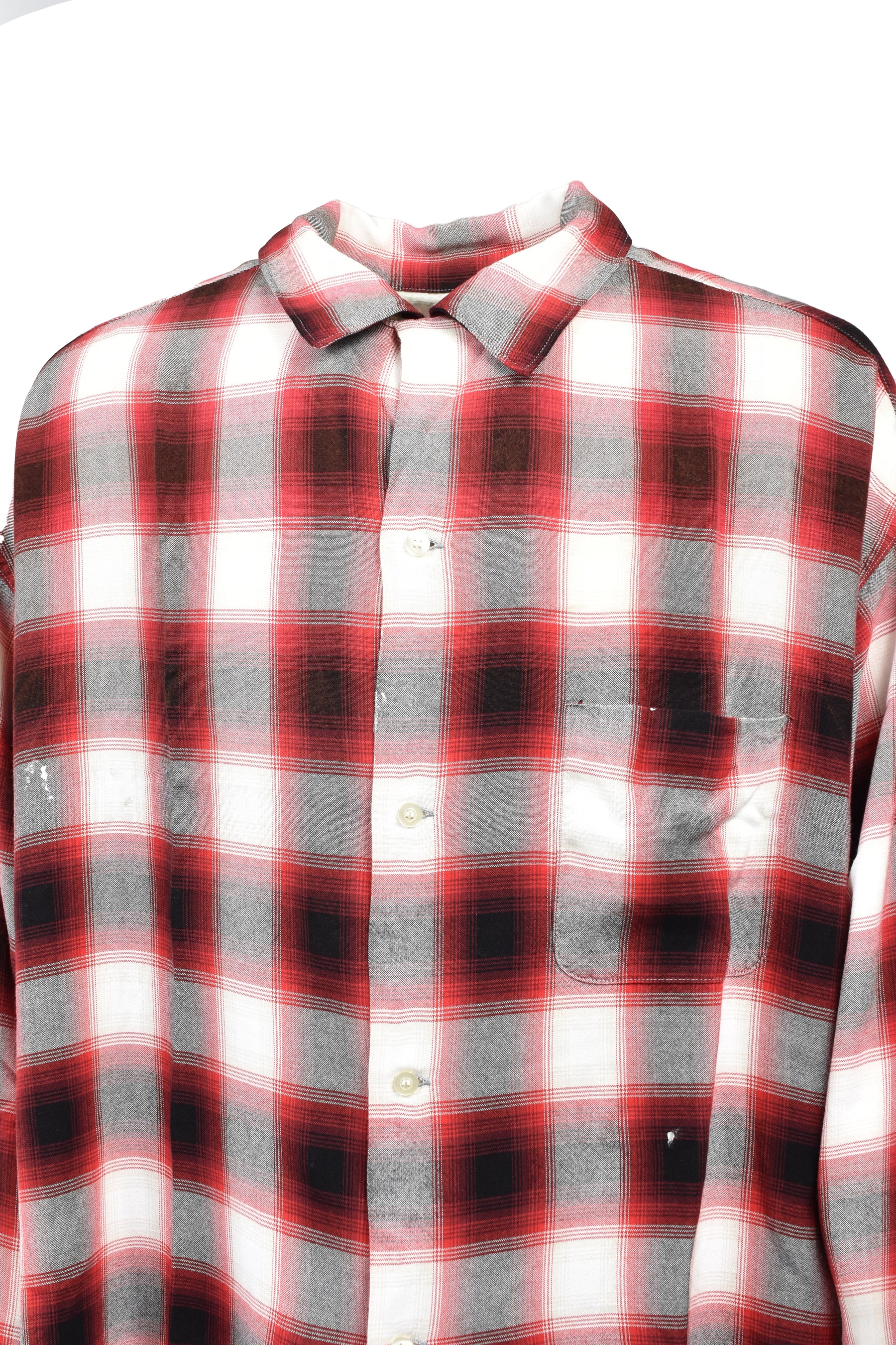 RAYON SHIRT/CHECK / RED