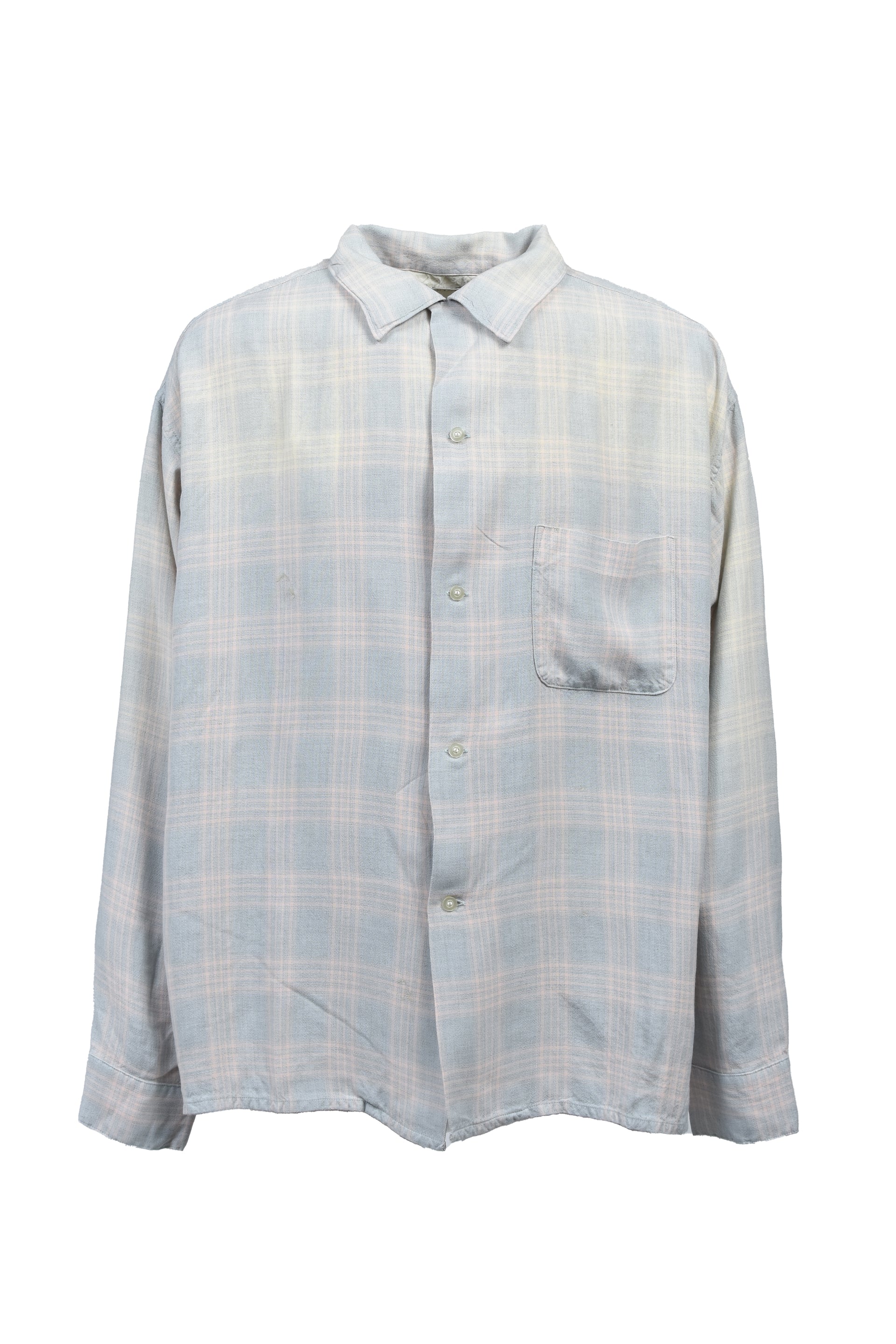 RAYON SHIRT/CHECK / SKY BLU