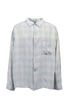 RAYON SHIRT/CHECK / SKY BLUE