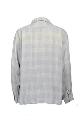 RAYON SHIRT/CHECK / SKY BLUE