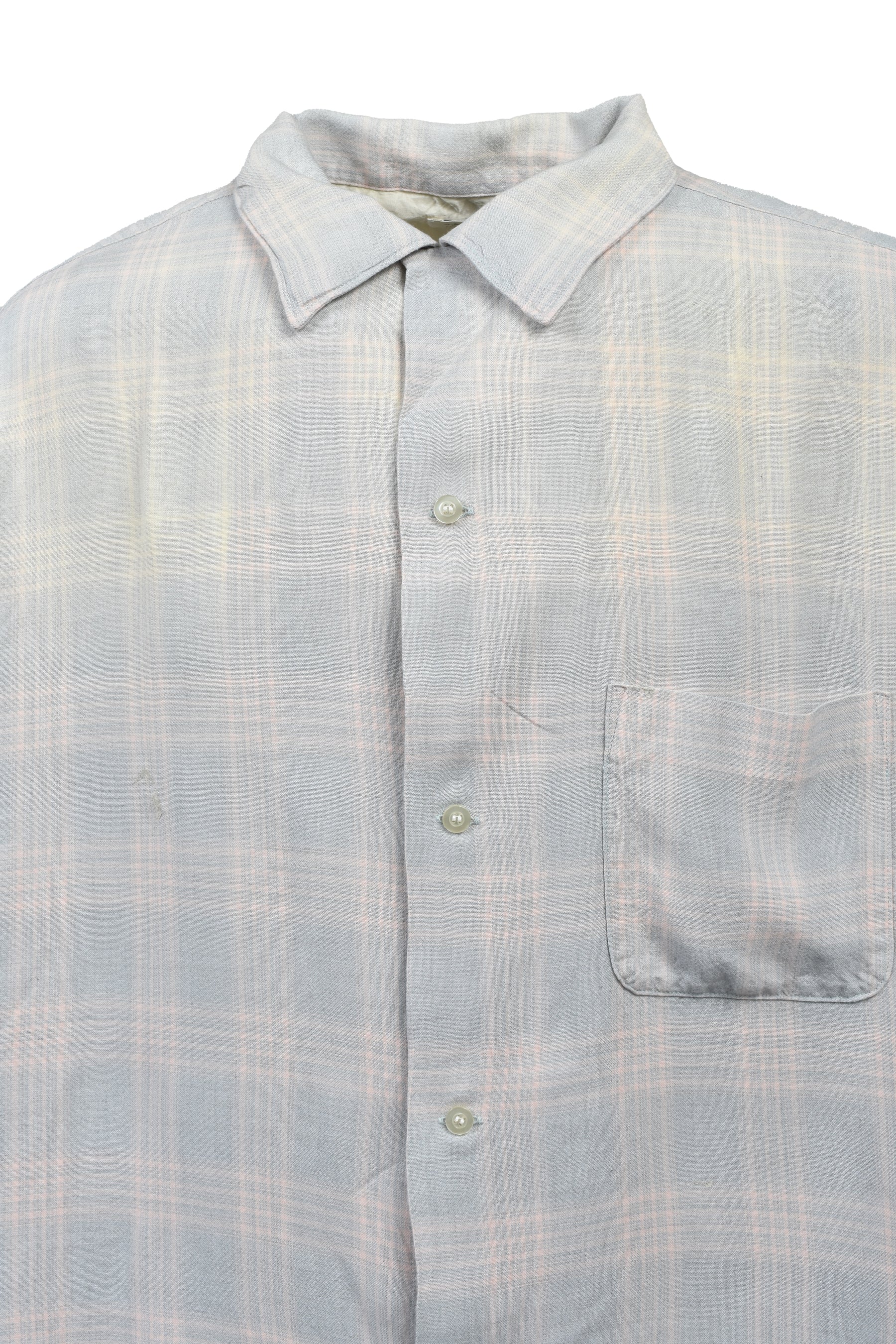 RAYON SHIRT/CHECK / SKY BLUE