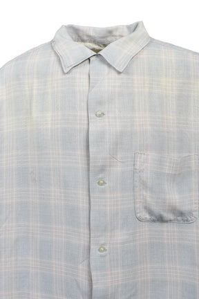 RAYON SHIRT/CHECK / SKY BLUE