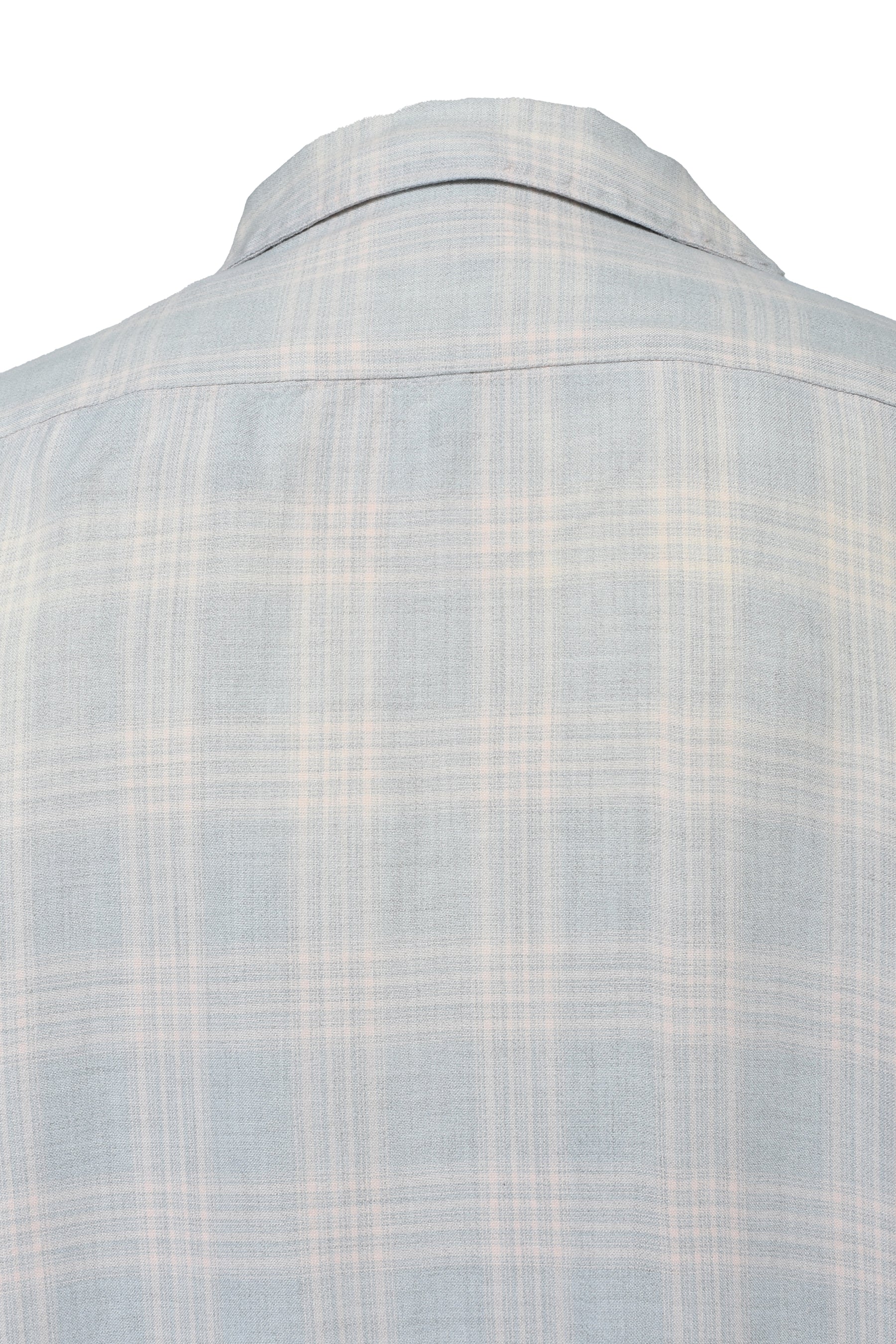 RAYON SHIRT/CHECK / SKY BLUE