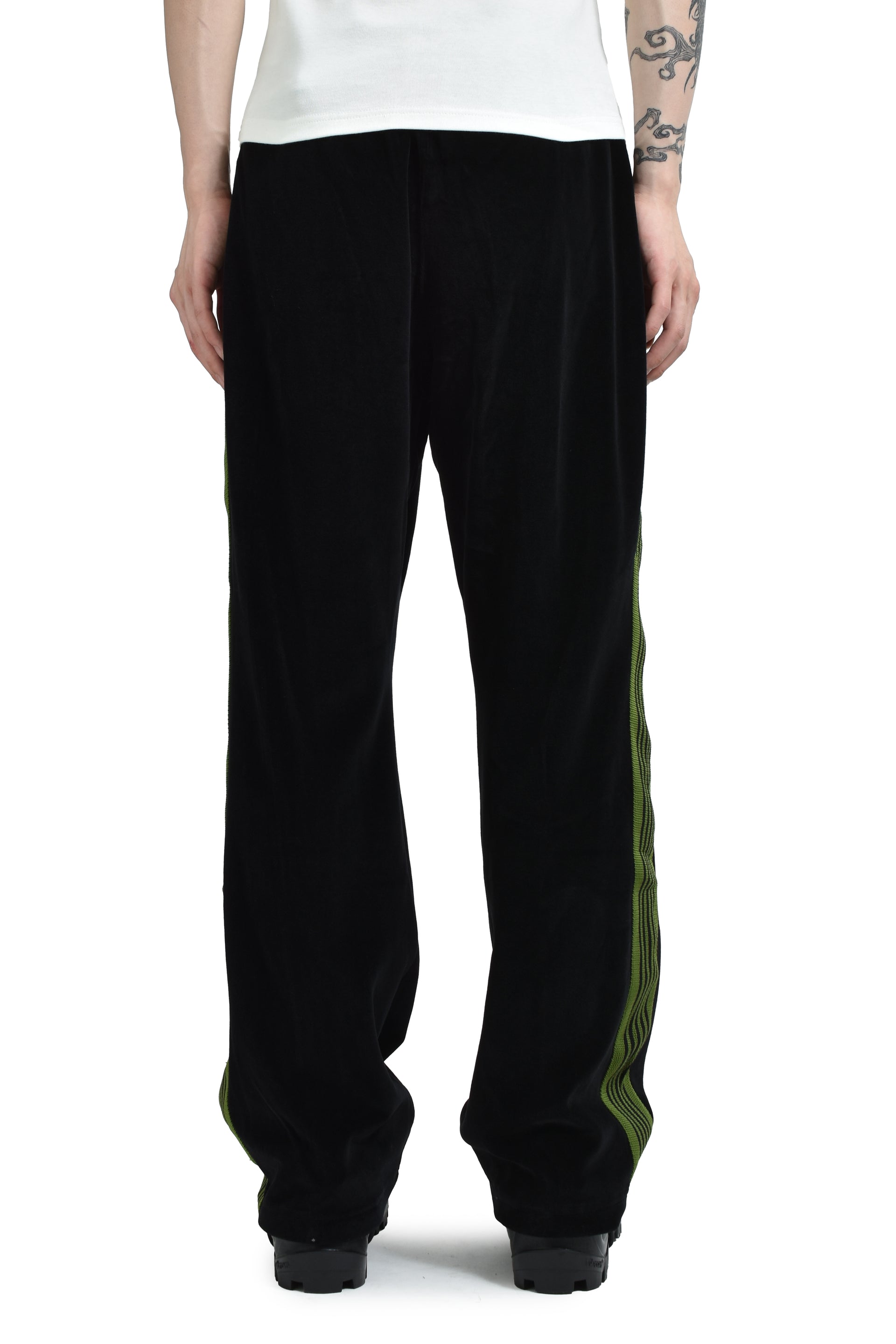 BOOT-CUT TRACK PANT - C/PE VELOUR / BLK