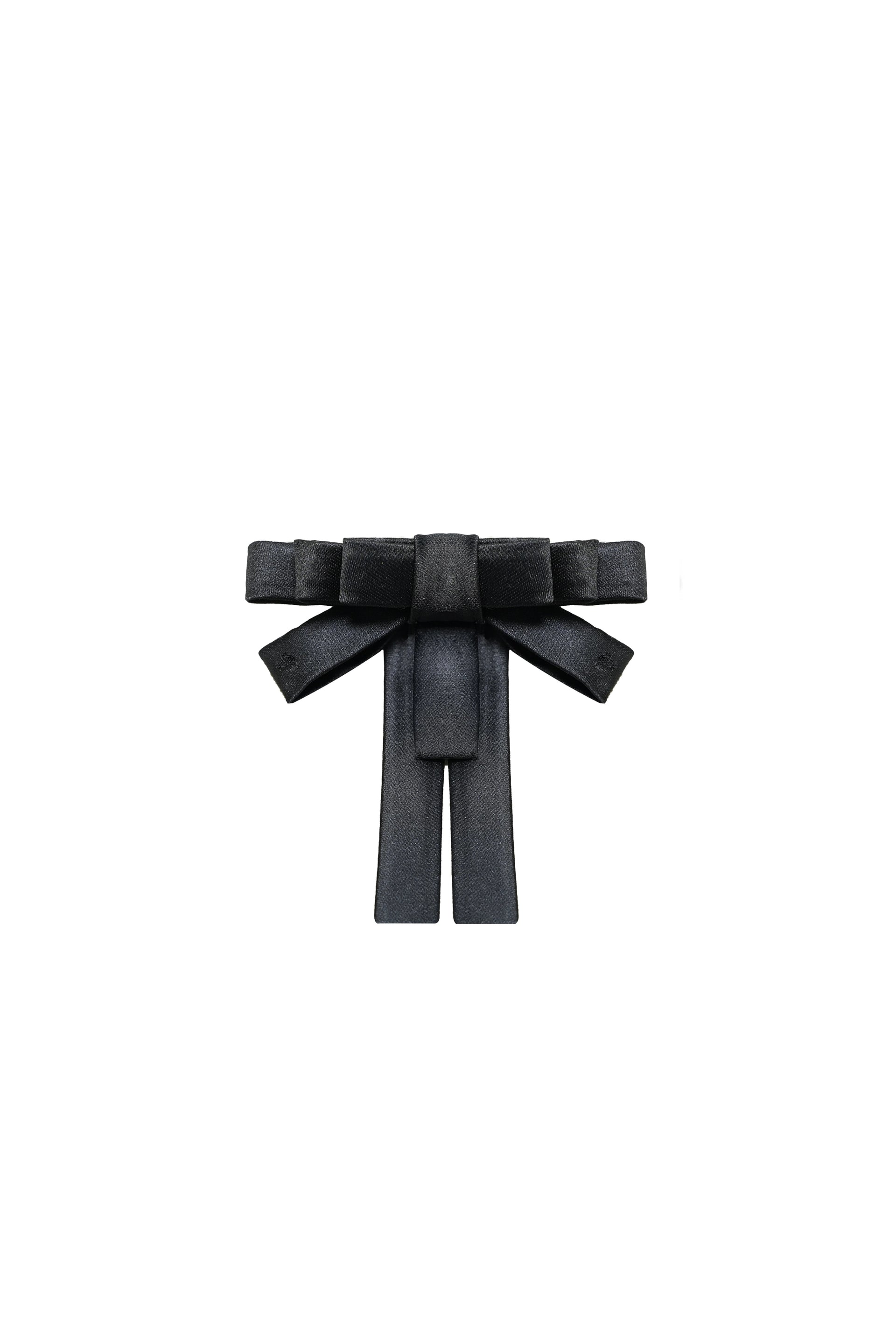 BLACK BOW SMALL BROOCH / BLK