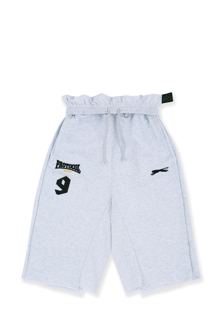 FOLDED WAIST JORTS / WHT MELANGE