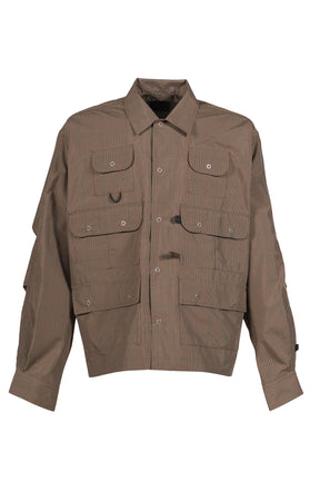 TECH MULTI FISHING POCKET SHIRT L/S / BRW GRY